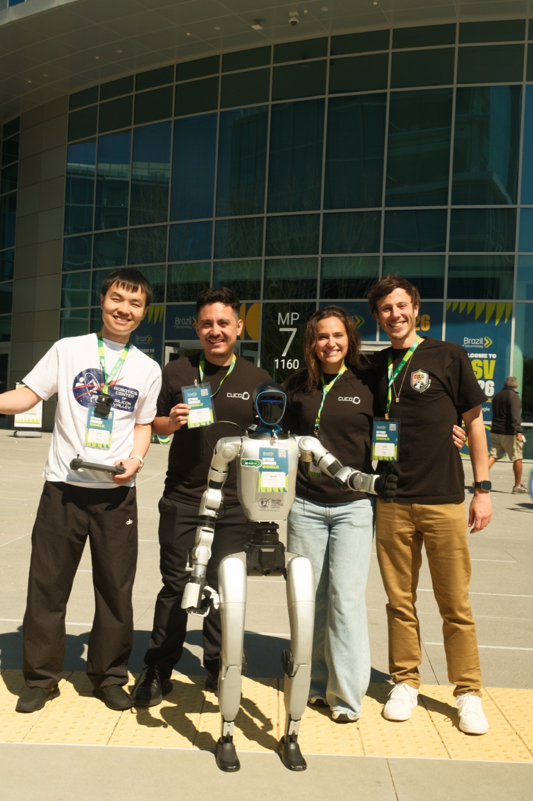 SVRC team with Unitree G1 robot, different angle at BSV 2026